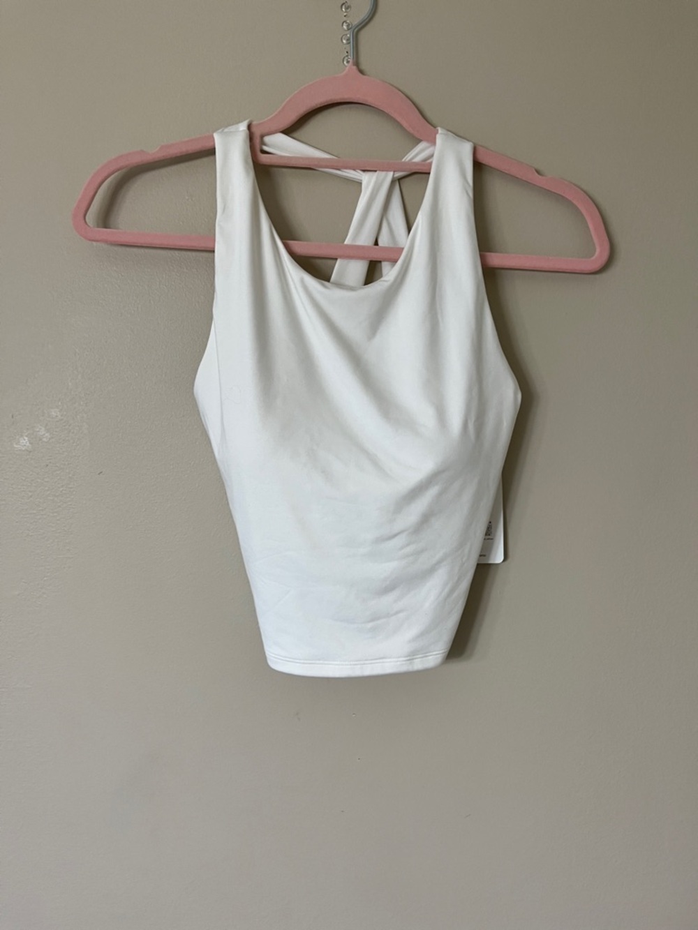 Women's White Cross-Back Tank Top